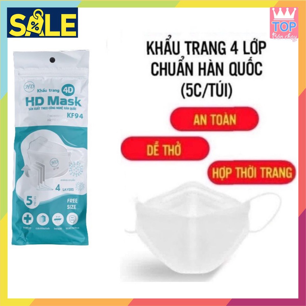 THÙNG 300 CHIẾC KHẨU TRANG KHÁNG KHUẨN 4D KF94 HOÀNG DŨNG MASK HÀNG SẢN XUẤT TẠI VIỆT NAM