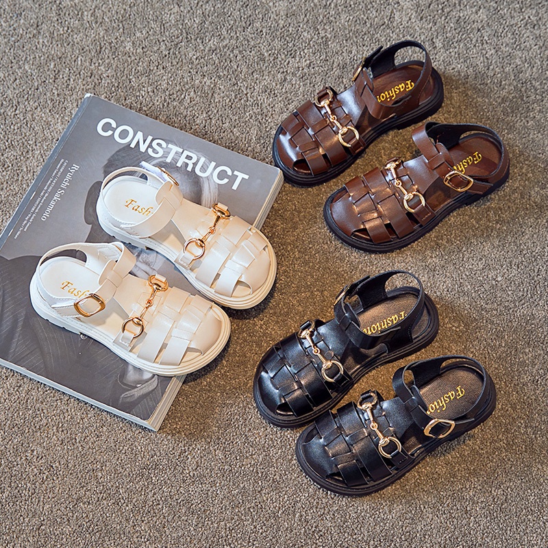 Xăng đan Màu Trơn Chống Trượt Thời Trang Hàn Quốc Cho Trẻ Em 3-16 Tuổi