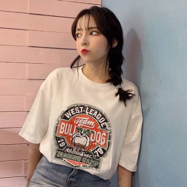 [FREESHIP] Áo Thun Tay Lỡ 💖 Form Rộng Unisex Nam Nữ 💖 Phong Cách Ulzzang Hàn Quốc TEAM BULLDOG Unisex | BigBuy360 - bigbuy360.vn