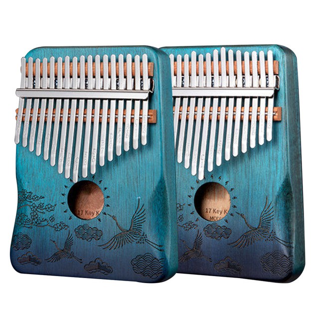 Đàn kalimba 17 phím -Thump Piano gỗ Mahogany Hạc Xanh DF-312