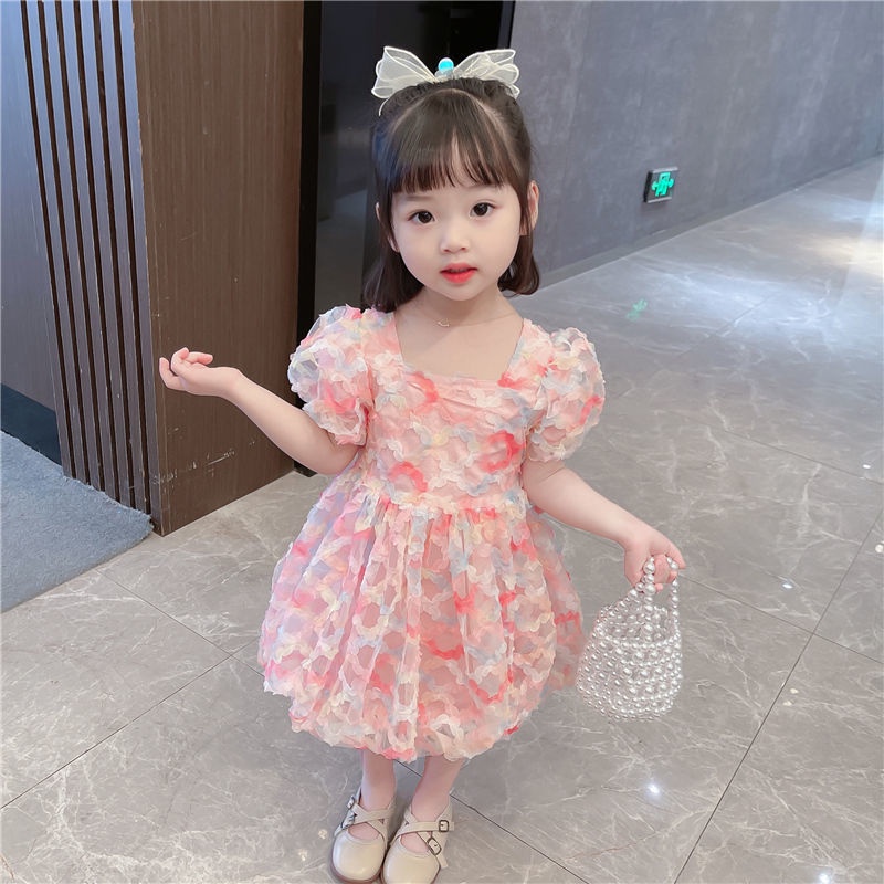 Đầm denim Thời Trang Mùa Hè 2022 Phong Cách Công Chúa Cho Bé Gái
