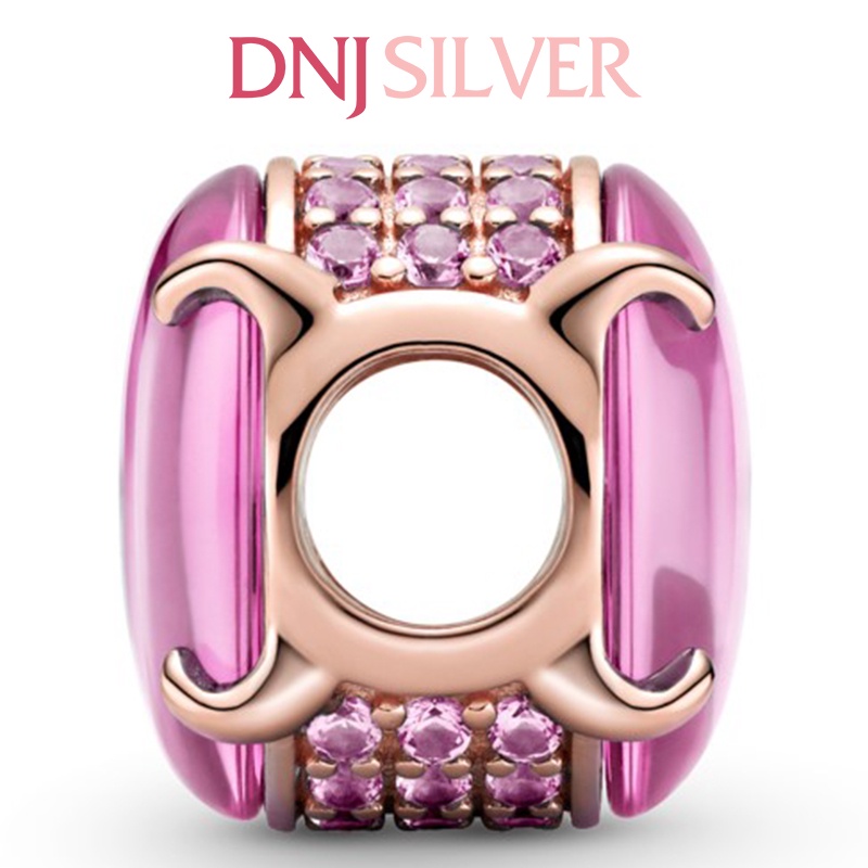 [Hàng cao cấp] Charm bạc 925 cao cấp, hàng chuẩn bạc - Charm Pink Oval Cabochon thích hợp để mix vòng tay charm - DN148