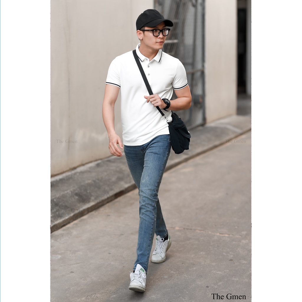 [Giảm 10% Mã SKMLTSM12]Áo Polo nam The GMEN Button Polo Shirt vải cá sấu Cotton xuất xịn,chuẩn form | BigBuy360 - bigbuy360.vn