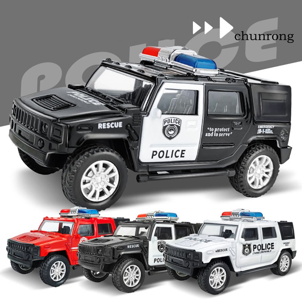 CR+1/36 Simulation Police Car Vehicle Pull Back Truck Model Kids Toy Christmas Gift