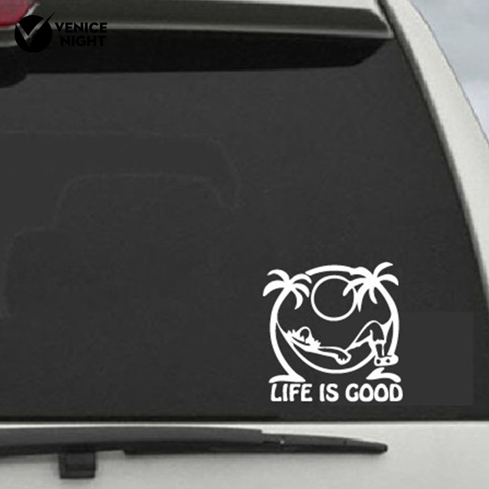 Decal dán trang trí phản quang " Life is good " cho xe hơi / xe tải