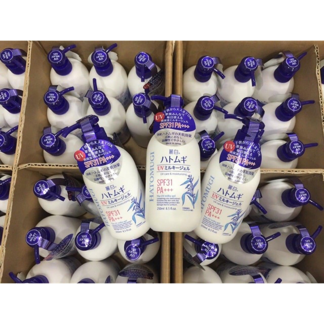 Sữa dưỡng thể làm trắng, chống nắng Hatomugi Naturie Nhật Bản SPF31 PA+++