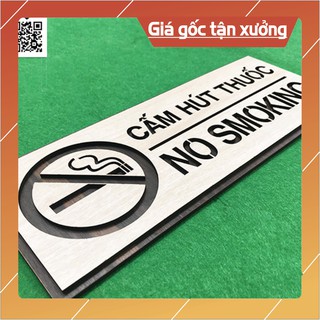[HANDMADE] Bảng báo cấm hút thuốc (no smoking) bằng gỗ 12x30cm