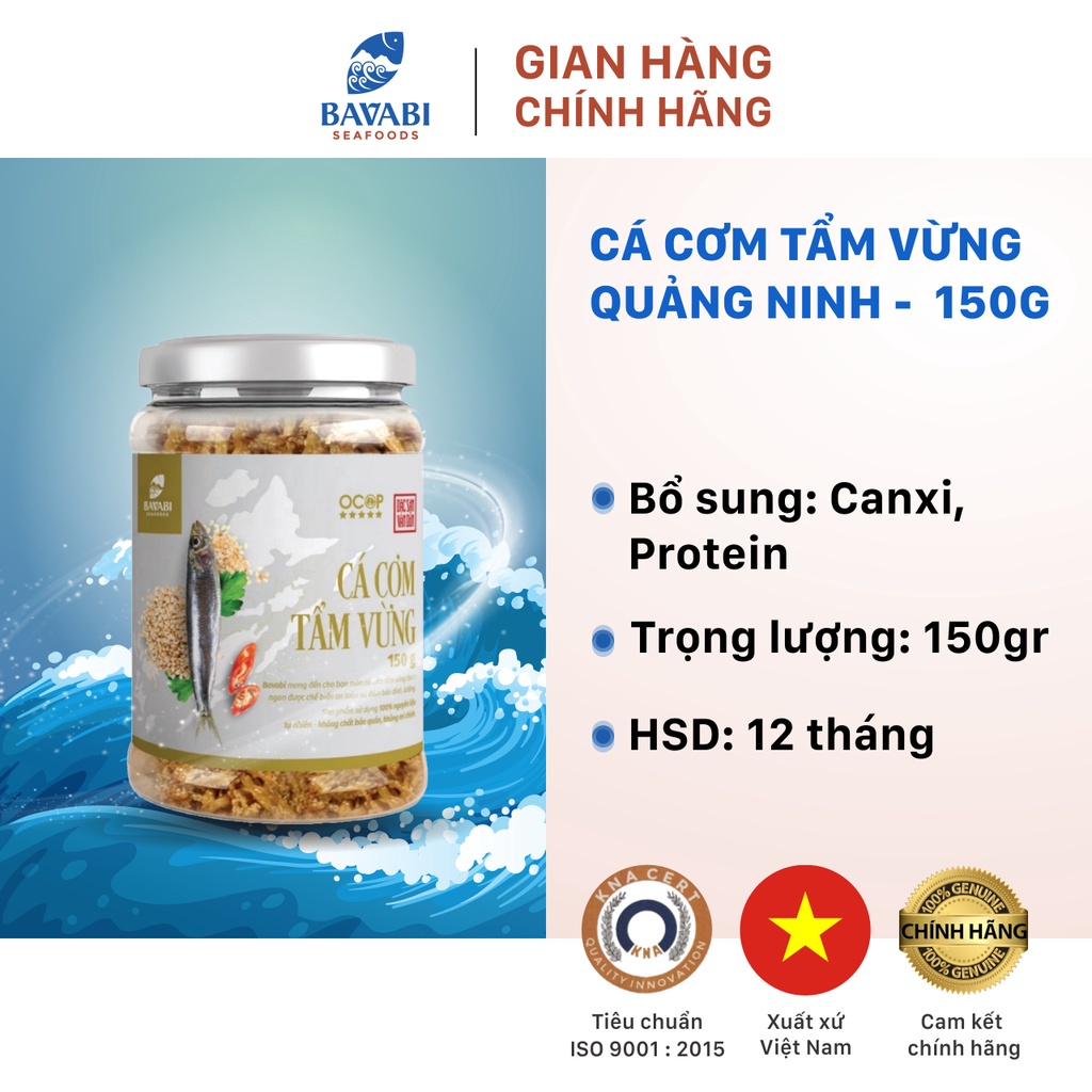 10 Bộ 10 Hộp Cá Cơm Khô Tẩm Vừng BAVABI 150g, Đồ Ăn Vặt Số 1 Việt Nam Thơm Ngon Bùi Bùi | Đặc Sản Vân Đồn