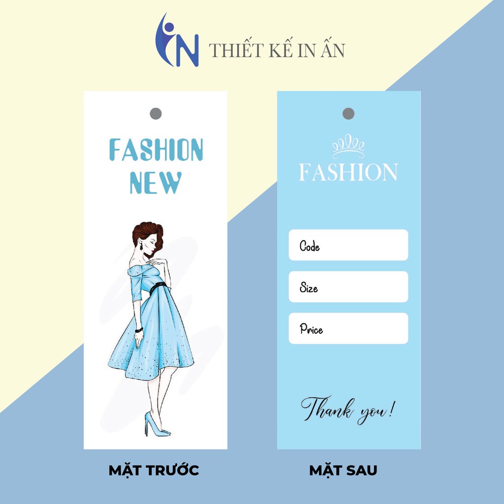 NHÃN MÁC TAG QUẦN ÁO giúp nâng cao thương hiệu quần áo - Giấy bìa cứng cán màng sang trọng 100 cái mẫu 05