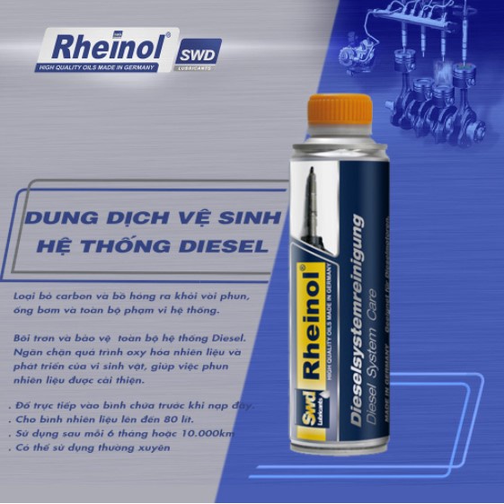 Dung dịch vệ sinh hệ thống dầu Diesel Swd Rheinol - Hàng nhập khẩu cao cấp Đức 300ml