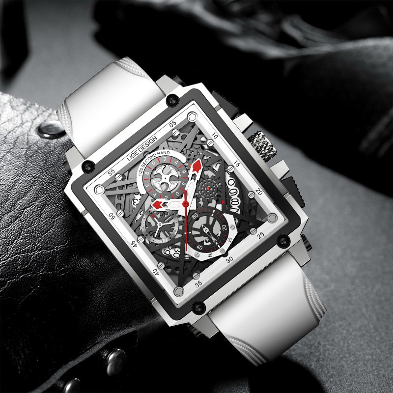 Đồng hồ đeo tay bộ máy thạch anh dây đeo bằng silicon thời trang cá tính cho nam