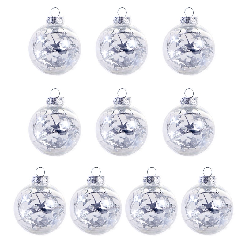 10 quả châu trong suốt trang trí cây thông Noel độc đáo