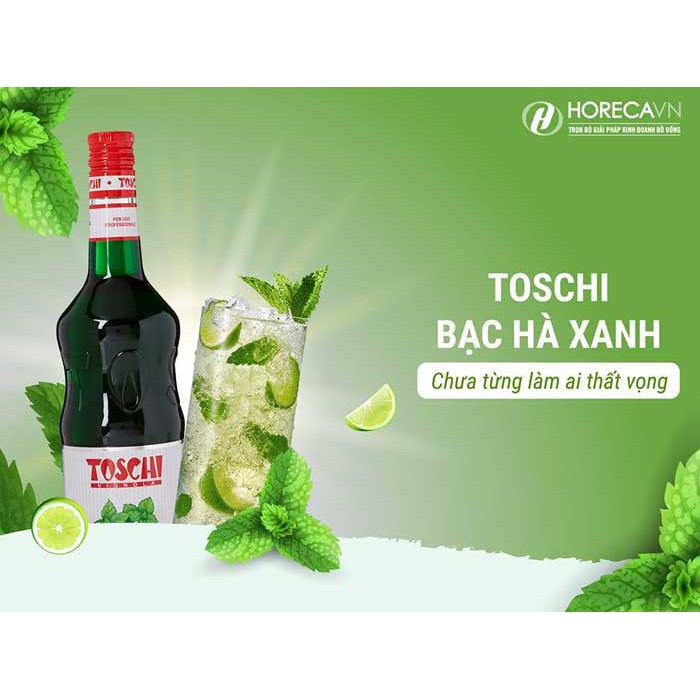 Siro Toschi Bạc Hà 1000ml - Toshi Mint Syrup 1000ml