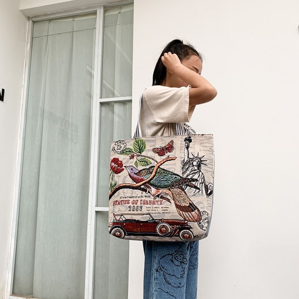 Túi Vải Canvas Đeo Vai Thời Trang Thái Lan Xinh Xắn Cá Tính
