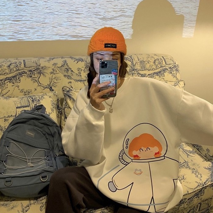 Áo sweater,áo nỉ hình mặt người form rộng nam nữ mặc cực đẹp | BigBuy360 - bigbuy360.vn