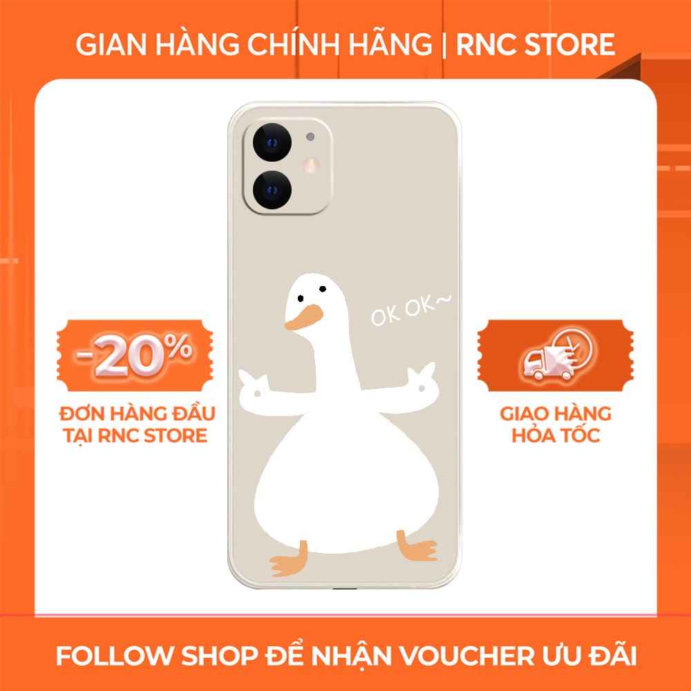 Ốp lưng Iphone 6S/6 Plus/7G/8G/X/Xs/11/12/....dẻo cạnh vuông bảo vệ camera hình Vịt cặp