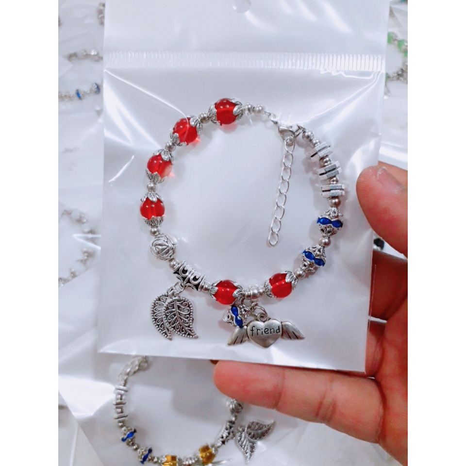 Sỉ 1 set 5 vòng tay đá màu mix charm cực đẹp