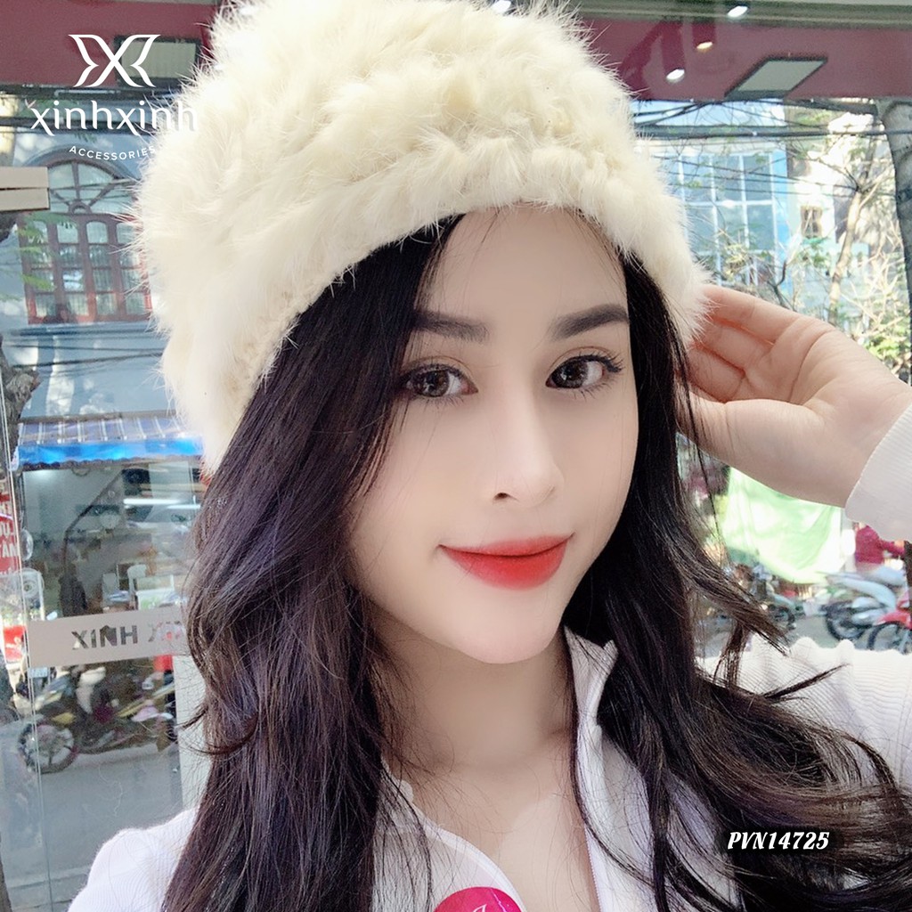 Mũ lông thỏ , mũ beanie nữ thời trang Hàn Quốc - Xinh Xinh Accessories