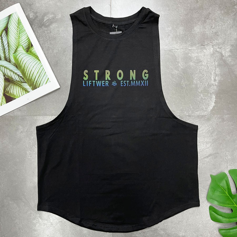 Áo Ba Lỗ Nam - Tanktop GYM  HỌA TIẾT- Xẻ Rộng - Siêu Mát