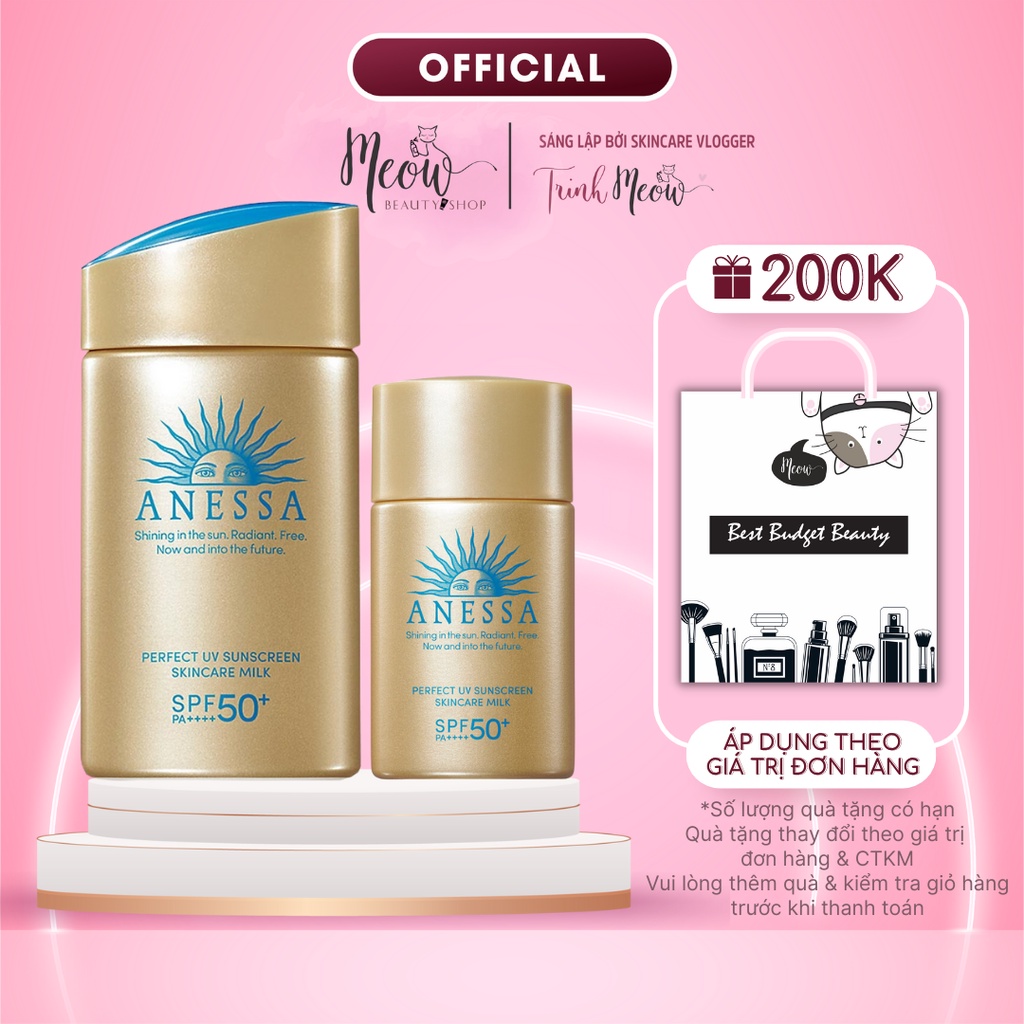 Sữa chống nắng Anessa dưỡng da kiềm dầu Perfect UV Sunscreen Skincare Milk 20ml - 60ml (Mẫu mới 2022)