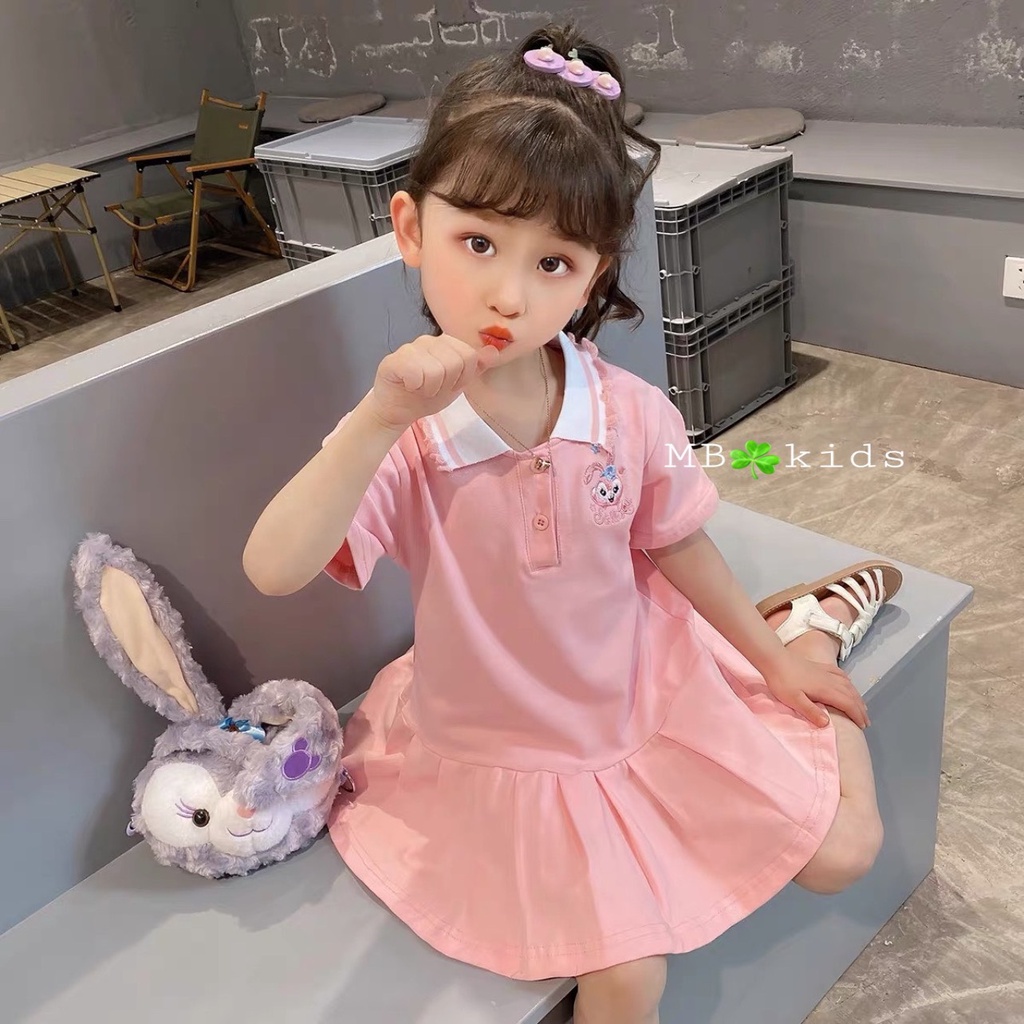 Váy bé gái thun 6-18 kg cotton 100% xòe xinh xắn, đầm cho bé mặc hè trẻ em size đại 1 2 3 4 tuổi Đ033