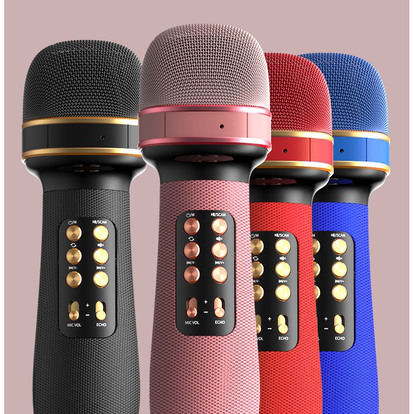 Loa bluetooth mini kiêm micro hát karaoke 2 trong 1, âm thanh HD siêu mượt, có chế độ tách tiếng, cầm tay nhỏ gọn