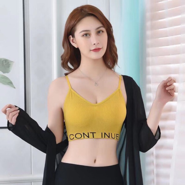 Áo Bra 2 dây in chữ siêu xinh TRIPBLT T DRESS- Free size