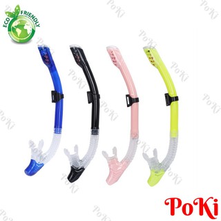 Ống thở lặn biển với thiết kế Van 1 chiều NGĂN nước, miệng thở silicone có thể thay thế Cao cấp - POKI