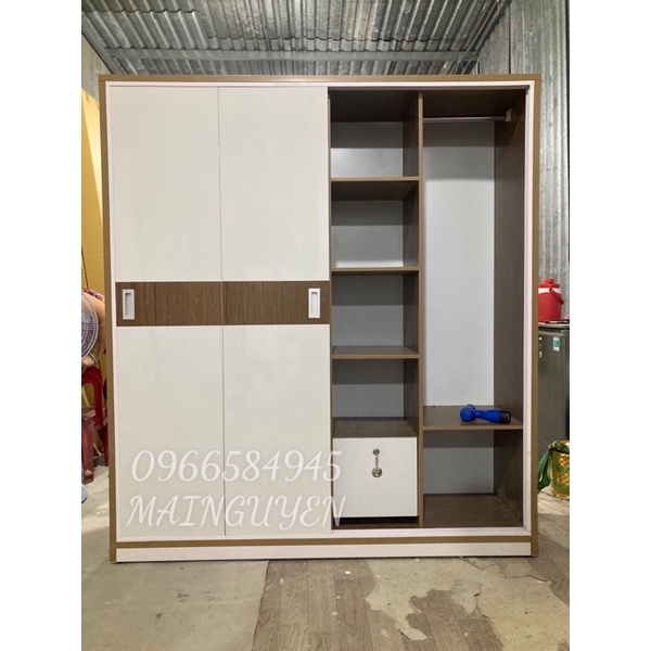 Tủ nhựa đài loan 4 cánh lùa cao 1m8 ngang 1m6 freeship hcm 15km