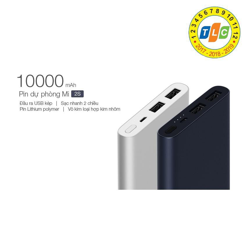Pin Sạc Dự Phòng Xiaomi Gen 2S Version 2018 10000 mAh 2 Cổng USB Hỗ Trợ QC 3.0 - Hàng Chính Hãng