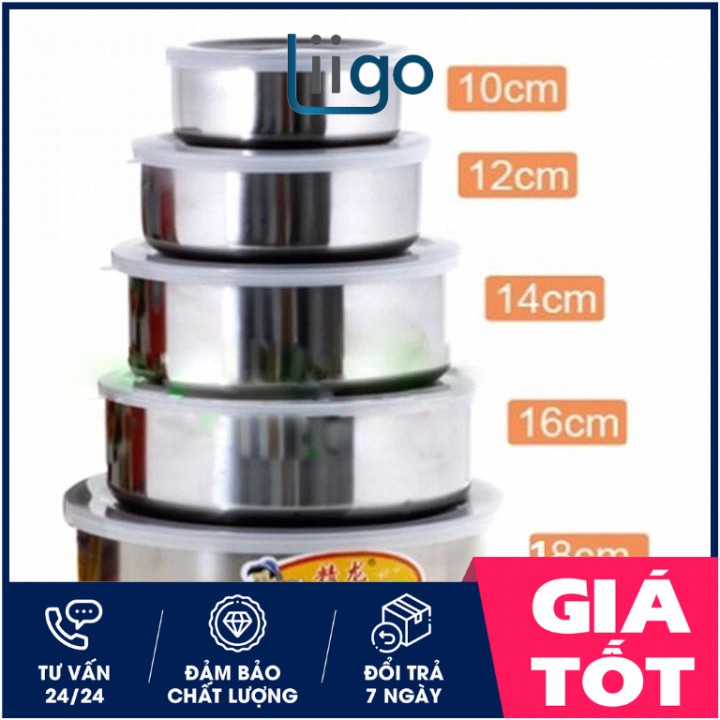 Bộ 5 hộp đựng thực phẩm inox Liigostore
