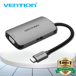 Type C - Cáp chuyển đổi Type-C ra VGA/USB3.0/Type-C PD Vention CGJHA