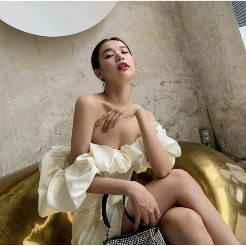 Đầm Xinh WASABI DRESS thiết kế phần thân bồng bềnh sau lưng bo chun thích hợp các buổi tiệc đi chơi | BigBuy360 - bigbuy360.vn