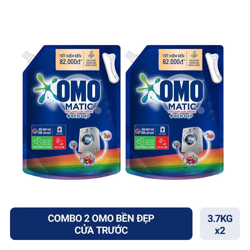 COMBO 2 túi nước giặt OMO Cửa trước Bền Đẹp 3,6kgX2