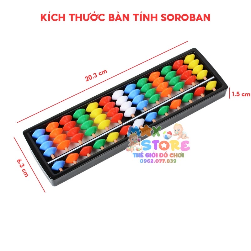 Bảng tính gảy hạt, bàn tính Soroban 15 Cột Đầy Đủ Hàng Tỷ Triệu Trăm Chục Đơn Vị
