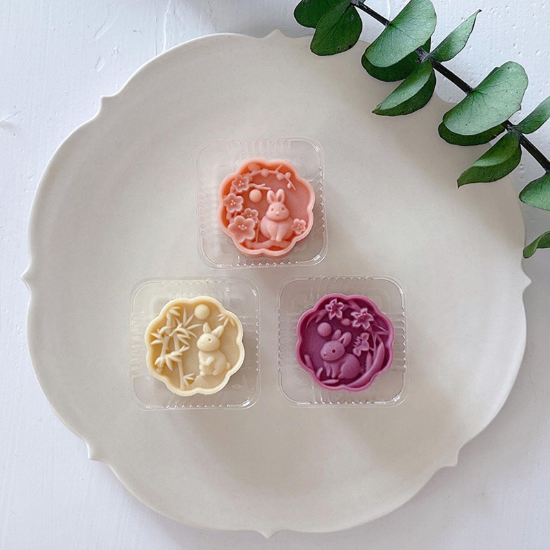 Khuôn Nhựa Làm Bánh Trung Thu Hình Thỏ Dễ Thương 20g