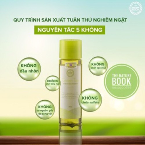 Tẩy trang mắt môi chiết xuất trà xanh The Nature Book Hàn Quốc tăng miễn dịch làm mịn giữ ẩm tái tạo cho da