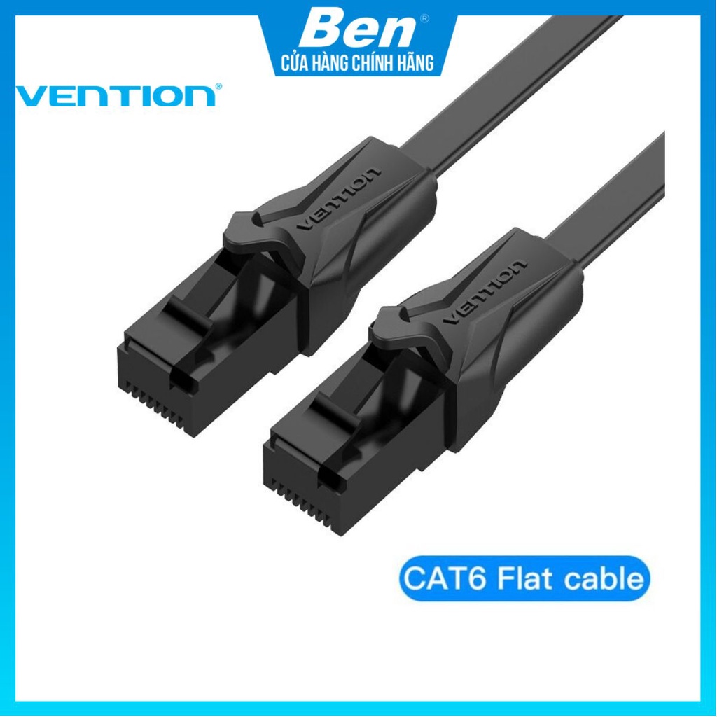 Dây cáp mạng Cat 6 đúc sẵn 2 đầu - Cáp Erthernet Vention dạng dẹt IBAB - Hàng chính hãng Vention