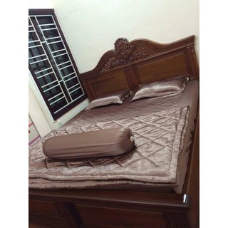 [SIÊU SALE] [HỔ TRỢ PVC] Xả kho Bộ drap giường có chăn phi lụa cao cấp sang chảnh (chọn màu)