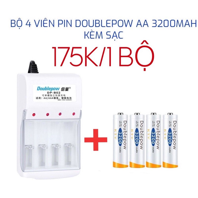 Pin 3200Mah hãng DoublePow và bộ sạc