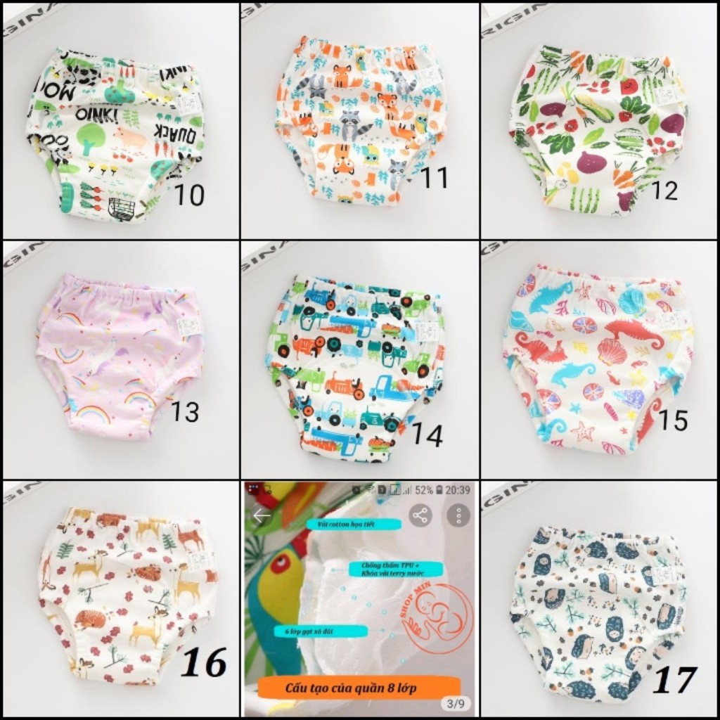 Combo 10 Tã Quần bỏ bỉm I Love 6-8 lớp hàng Nhật cho bé 6-17kg size 80,90,100,110