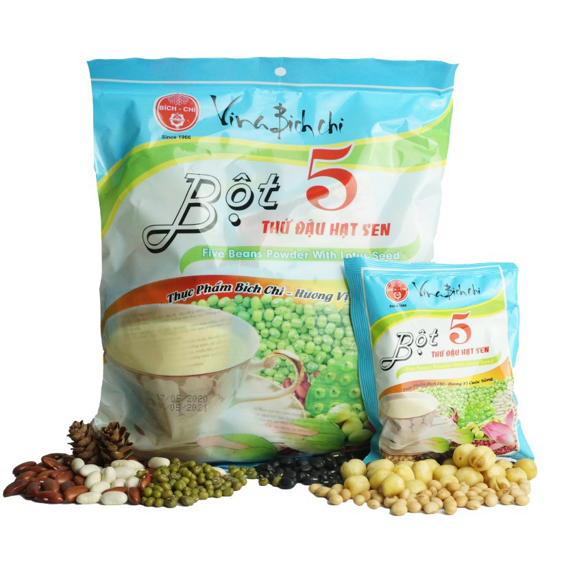 Bột 5 thứ đậu Hạt Sen Bích Chi có đường 350g/bịch