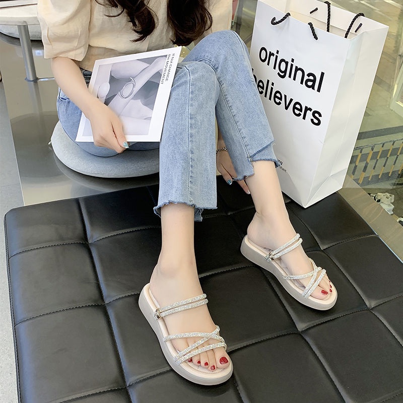 Giày Sandal Hai Quai Phong Cách Hàn Quốc Thời Trang Mùa Hè Dành Cho Nữ 2022