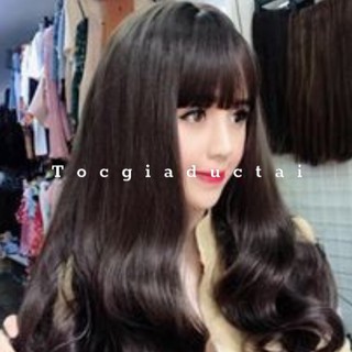 Tóc giả nữ nguyên đầu đuôi xoăn sóng / Tóc giả nữ trùm cả đầu dài 48cm