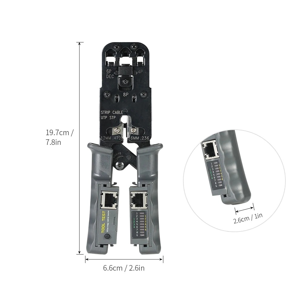 KÌM MẠNG ĐA NĂNG RJ45, RJ11, RJ12 + CHỨC NĂNG TEST DÂY MẠNG HT-022