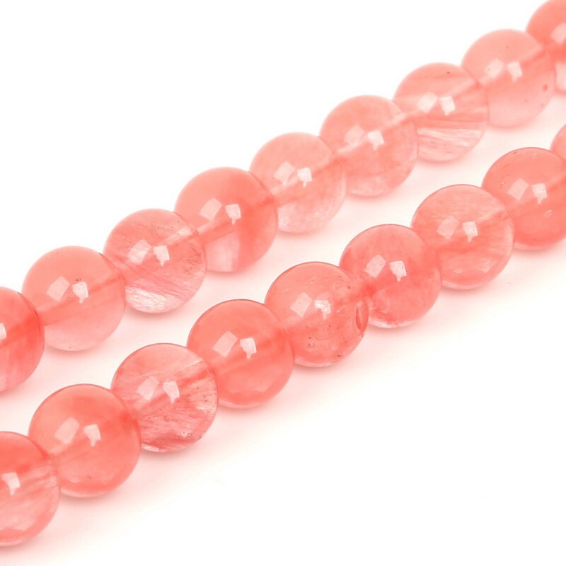 Chuỗi hạt đá tròn 4m 6m 8m 10mm màu dưa hấu dành cho làm trang sức DIY