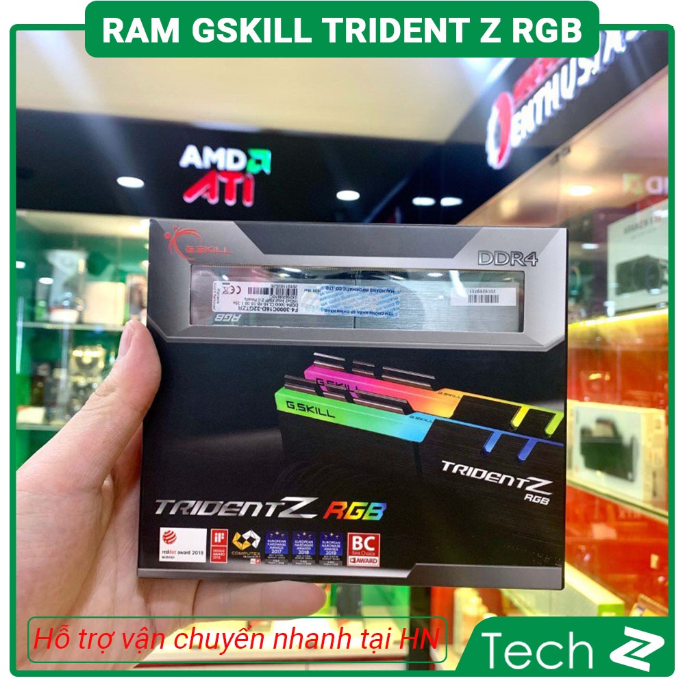 RAM Desktop Gskill Trident Z RGB (F4-3000C16D) 16GB (2x8GB) / 32GB (2x16GB) DDR4 3000MHz