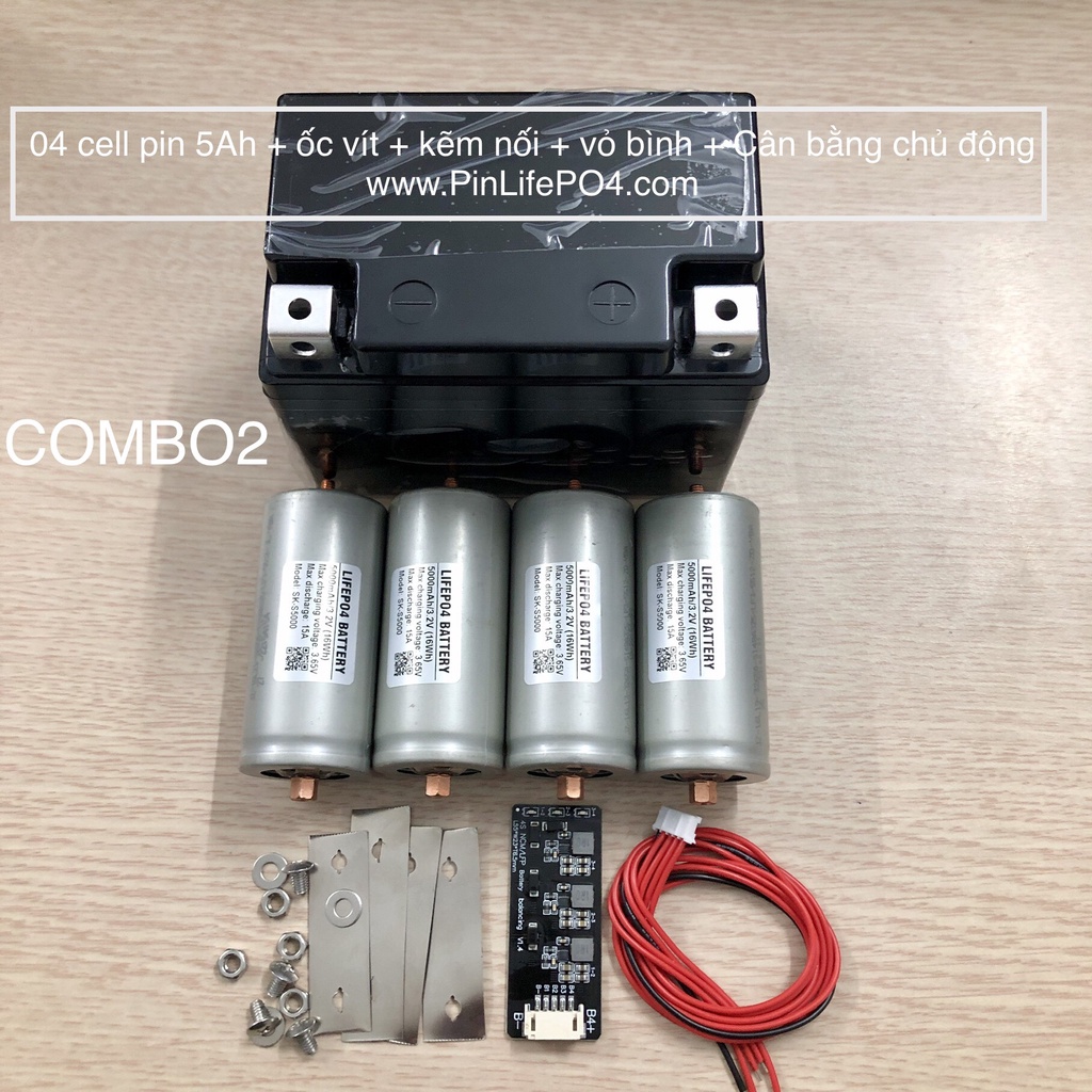 Bộ Pin LifePO4 tự làm Acquy Lithium xe máy