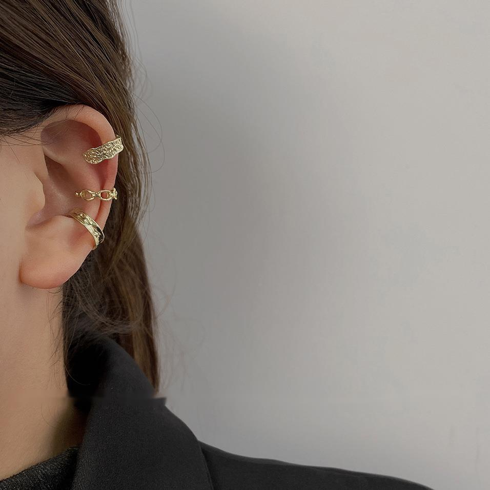 Bộ Ba Món Khuyên Tai Kẹp Không Xỏ Lỗ Phong Cách Hip Hop Thời Trang Hàn Quốc 19879