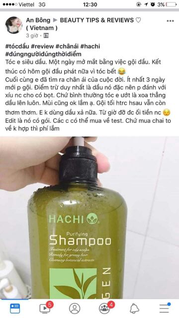 DẦU GỘI HACHI TINH CHẤT TRÀ XANH DÀNH CHO TÓC DẦU